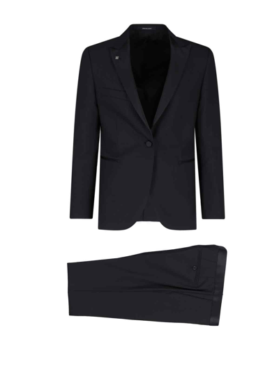 Shop Tagliatore Single-breasted Suit In Black  