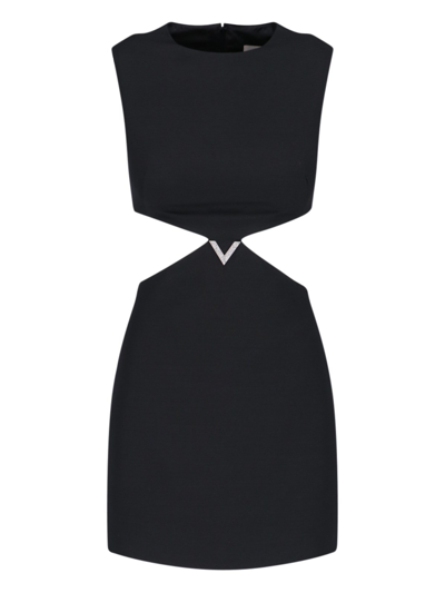 Shop Valentino 'crepe Couture' Mini Dress In Black  