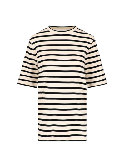 Shop Jil Sander Striped T-shirt In Cream
