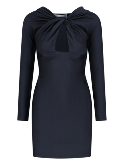 Shop Coperni "twisted Cut-out" Mini Dress In Black  