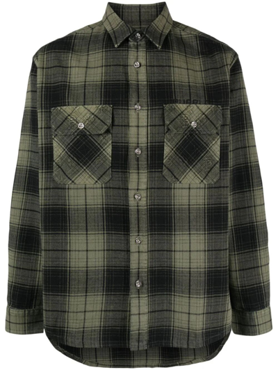 Shop Purple Brand Checked Shirt In Green