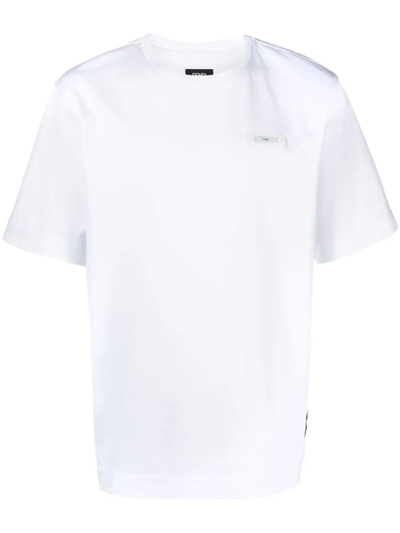 Shop Fendi `label` T-shirt In White