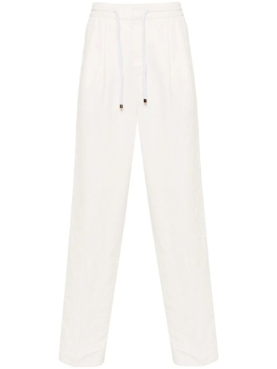 Shop Brunello Cucinelli Fit Pants With Drawstring In Beige