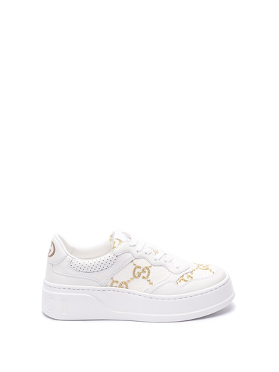 Shop Gucci `chunky B` Sneakers In White