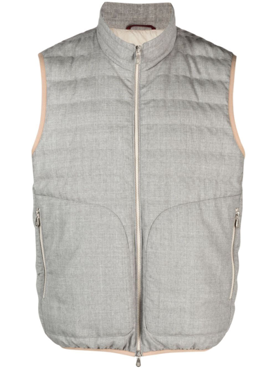 Shop Brunello Cucinelli Padded Vest In Gray