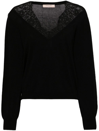 Shop Twinset Sweater In Black  