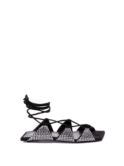 Shop Attico `reneè` Flat Sandals In Black  