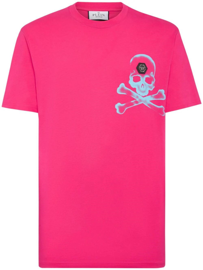 Shop Philipp Plein `gothic Plein` Round-neck T-shirt In Pink