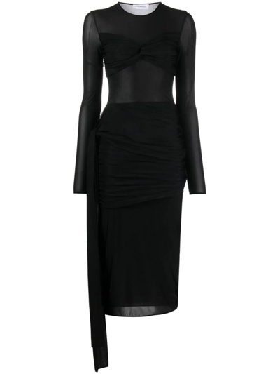 Shop Blumarine Midi Dress In Black  
