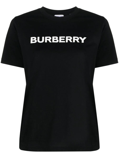Shop Burberry `margot` Logo Print T-shirt In Black  