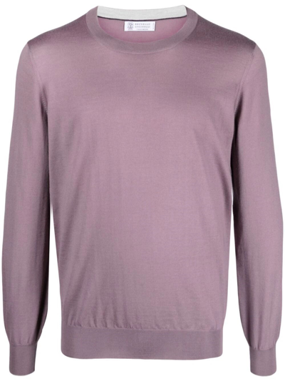 Shop Brunello Cucinelli Crew-neck Sweater In Pink