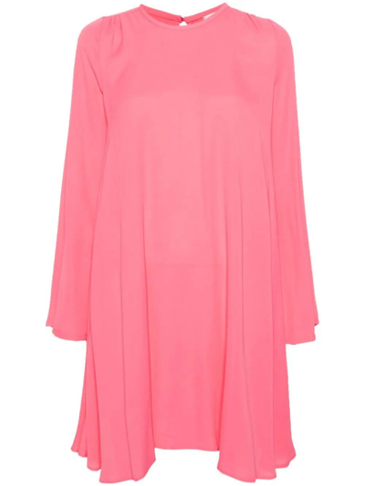 Shop Forte Forte Long Sleeve Mini Dress In Pink