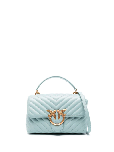 Shop Pinko Mini `lady Love Puff Chevron` Handbag In Gray