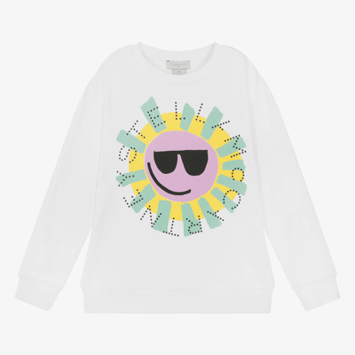 Shop Stella Mccartney Teen Girls White Sun Graphic Sweatshirt