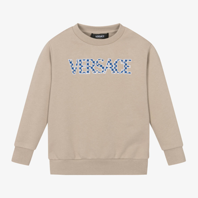 Shop Versace Boys Beige Cotton Sweatshirt