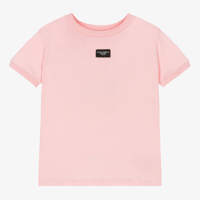 Shop Dolce & Gabbana Teen Girls Pink Cotton T-shirt