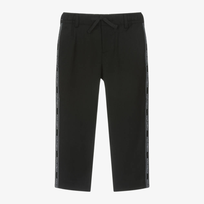 Shop Dolce & Gabbana Boys Black Wool Twill Trousers