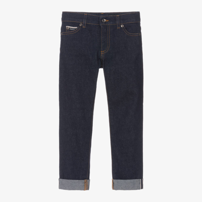 Shop Dolce & Gabbana Boys Blue Denim Jeans