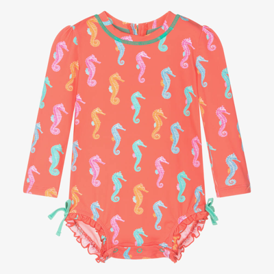 Shop Hatley Baby Girls Orange Swimsuit (upf50+)
