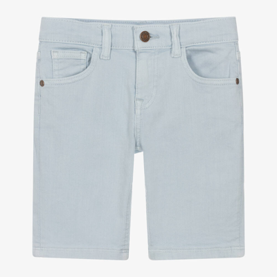 Shop Guess Junior Boys Pale Blue Cotton Shorts