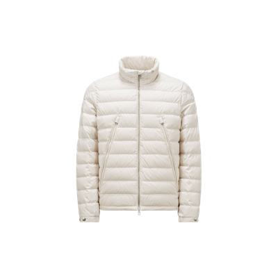 Shop Moncler Collection Alfit Short Down Jacket White In Beige