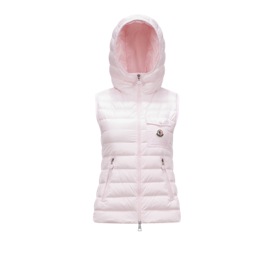 Shop Moncler Collection Glygos Down Vest Pink In Rose