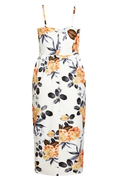 City Chic Sunset Floral Sleeveless Dress In Sunset Floral