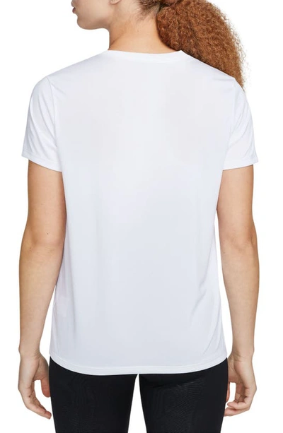 Shop Nike Dri-fit Crewneck T-shirt In 100white/ Black