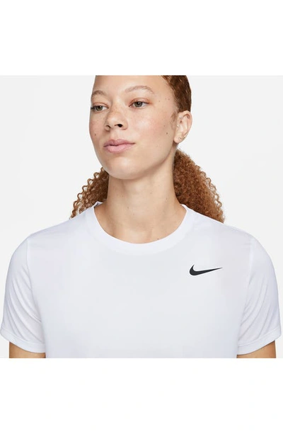 Shop Nike Dri-fit Crewneck T-shirt In 100white/ Black