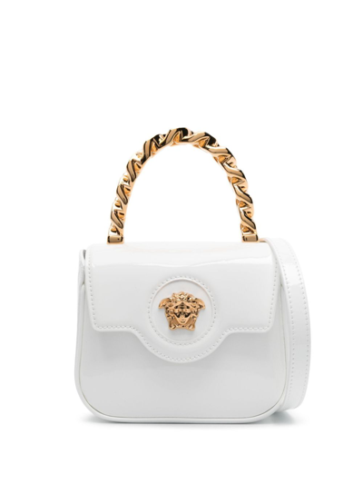 Shop Versace White La Medusa Mini Bag