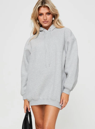 Shop Princess Polly Lower Impact Alvon Hooded Sweatshirt In Grey