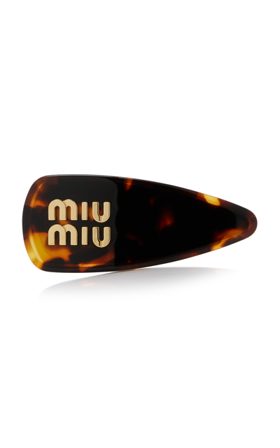 Shop Miu Miu Acrylic Hair Barrette In Multi