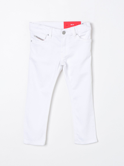Shop Diesel Pants  Kids Color White