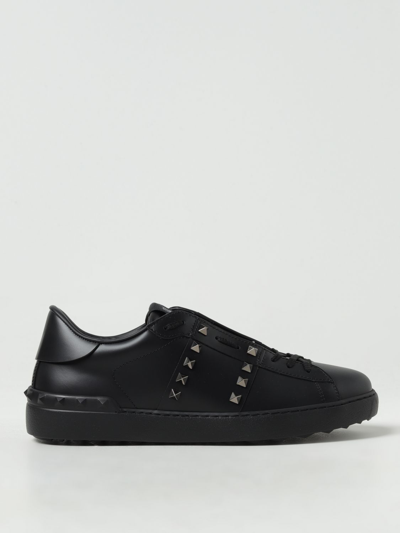 Shop Valentino Rockstud Untitled  Garavani Sneakers In Leather In Black