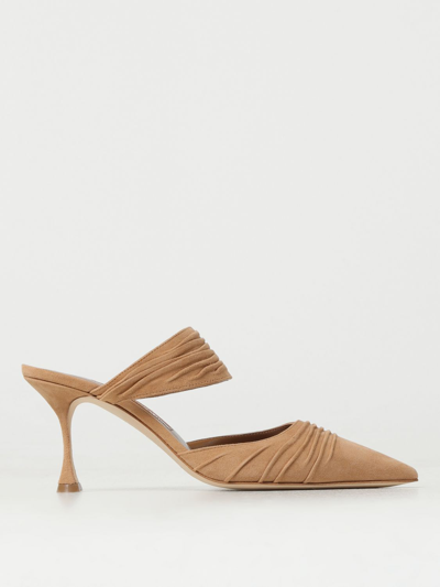 Shop Manolo Blahnik Mules In Suede In Camel