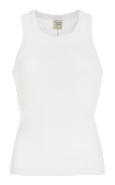 Shop Flore Flore Hannah Organic Cotton Tank Top In White