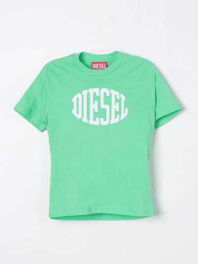 Shop Diesel T-shirt With Logo In Green
