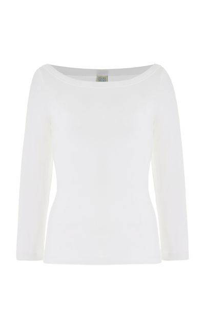 Shop Flore Flore Exclusive Steffi Boat Neck Organic Cotton Top In White