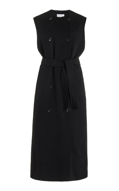 Shop Max Mara Plava Wool-cashmere Vest In Black