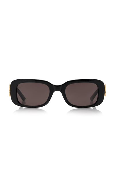 Shop Balenciaga Rectangular-frame Acetate Sunglasses In Black