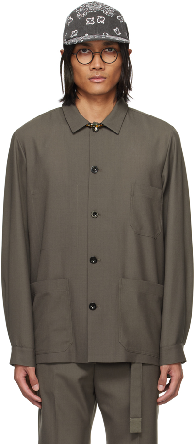 Shop Sacai Taupe Suiting Jacket In 550 Taupe