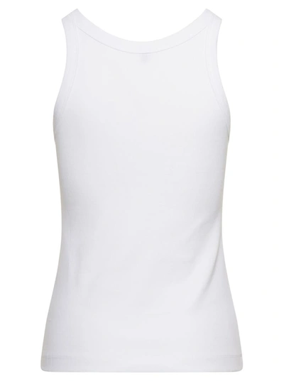 Shop Totême 'espera' U Neck Rib Tank Top In Stretch Cotton Woman Toteme In White