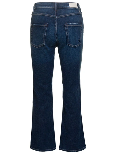 Shop Icon Denim 'pam' Blue Five-pockets Flared Jeans In Cotton Blend Denim Woman