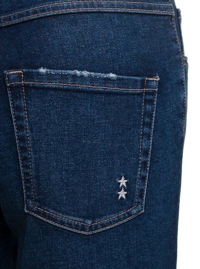 Shop Icon Denim 'pam' Blue Five-pockets Flared Jeans In Cotton Blend Denim Woman