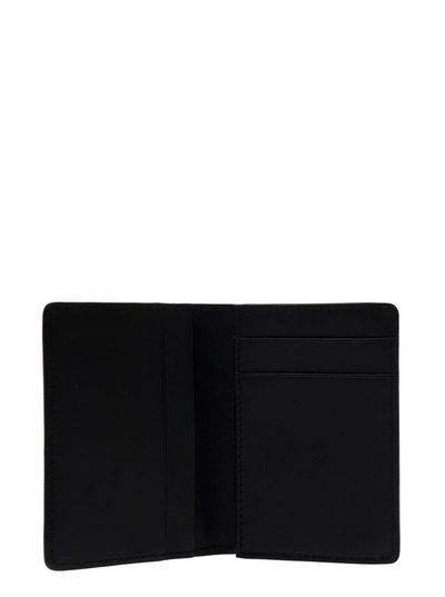Shop Apc 'stefan' Black Card-holder With Embossed Logo In Leather Man