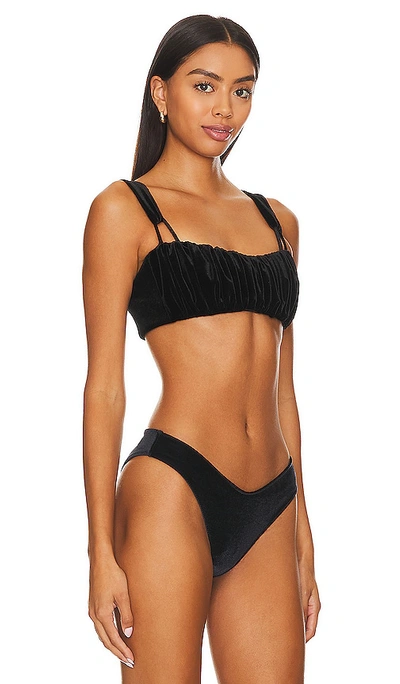 Shop Montce Swim Victoria Bikini Top In Black Velvet