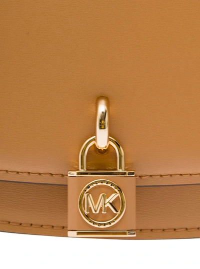 Shop Michael Michael Kors Beige Crossbody Bag With Decorative Branded  Padlock Charm In Leather Woman