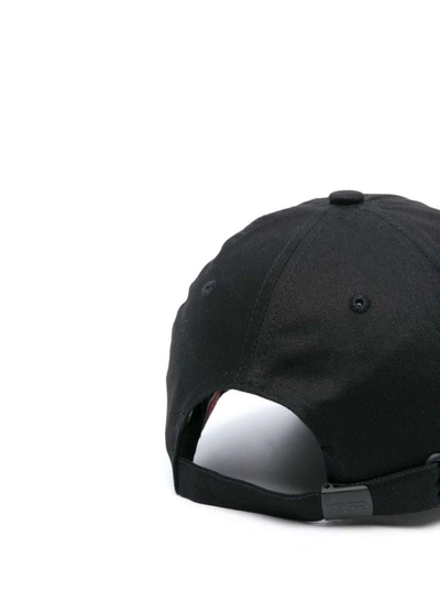 Shop Kenzo Black Baseball Cap With Front Logo In Cotton Man