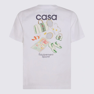 Shop Casablanca White Cotton T-shirt In Equipment Sportig
