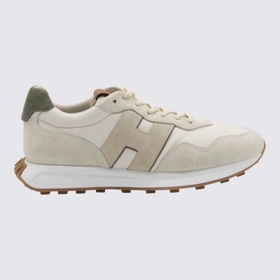 Hogan H601 Panelled Suede Sneakers In Beige/multi